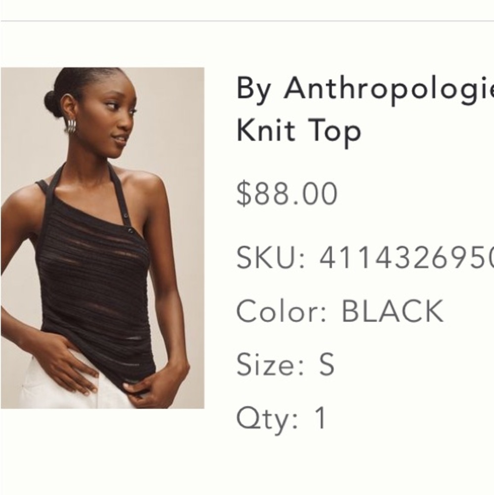 Anthropologie Black Knit Blouse